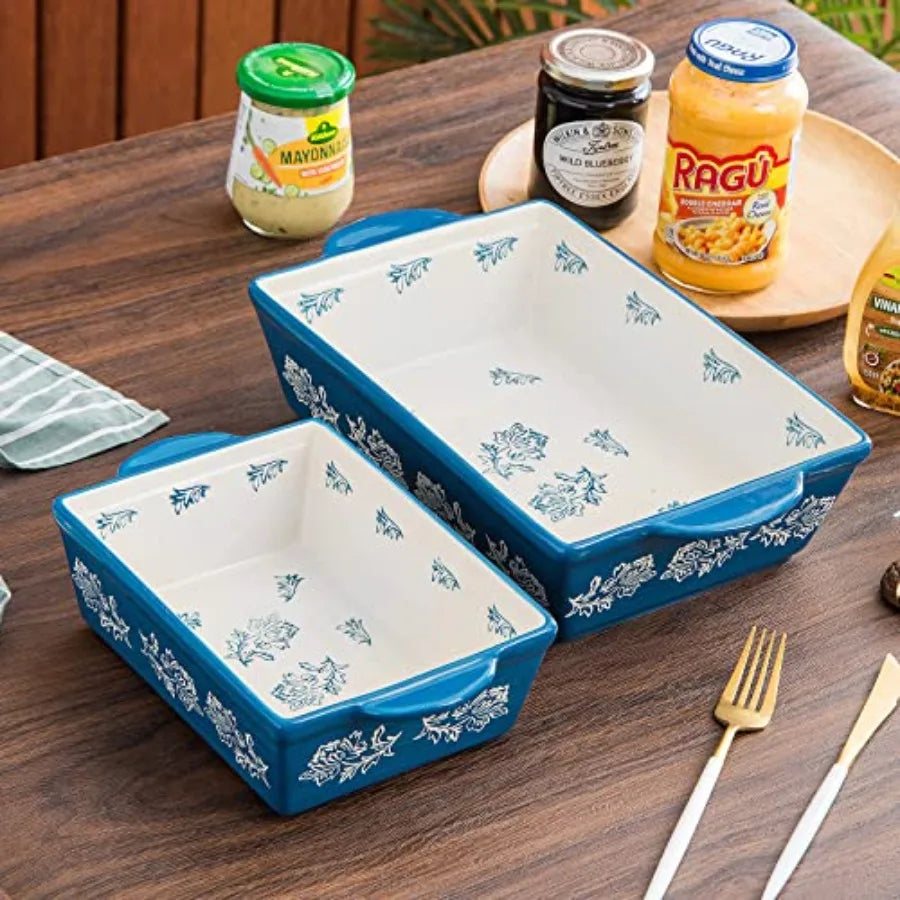 Baking Dish Ceramic Lasagna Pan Casserole Dish 3-Piece Bakeware Sets Baking Dishes Baking Set Baking Dish Set