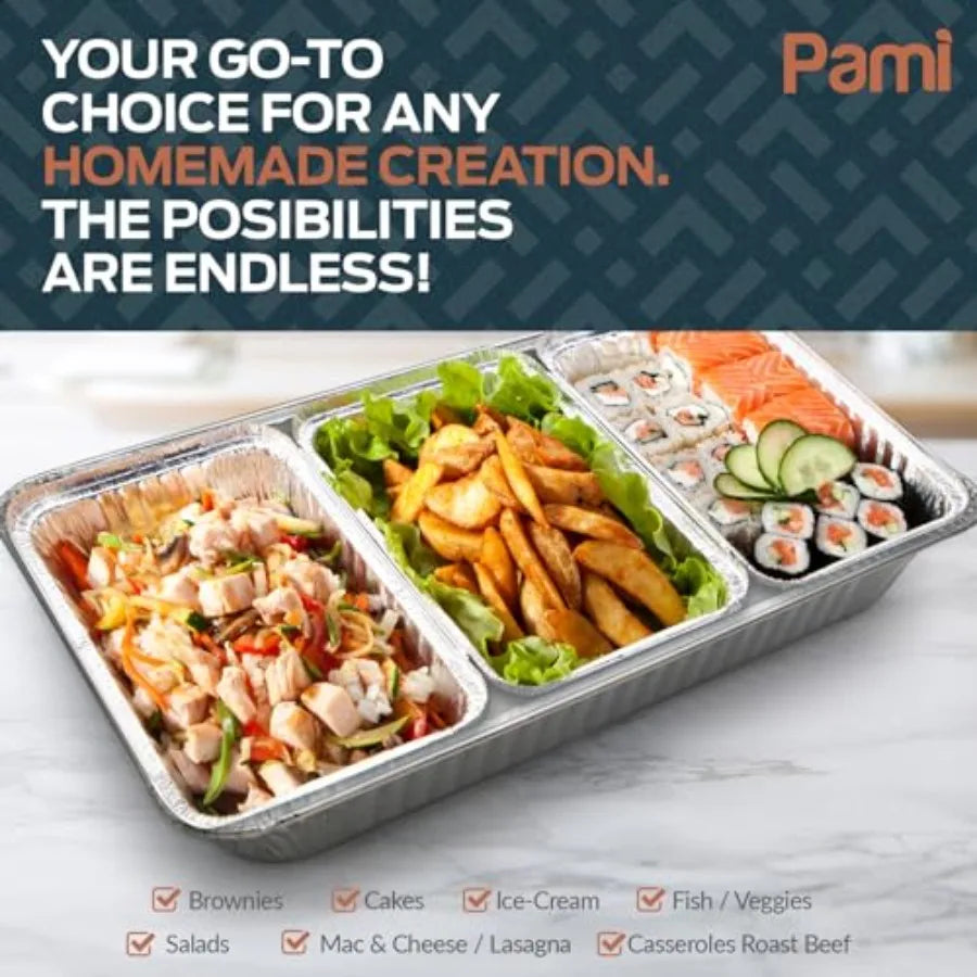 Disposable Aluminum Baking Pans Full Size Deep [Pack of 20] - 20"x13" Heavy-Duty Oven and Freezer Safe Food Aluminum Trays- Lar