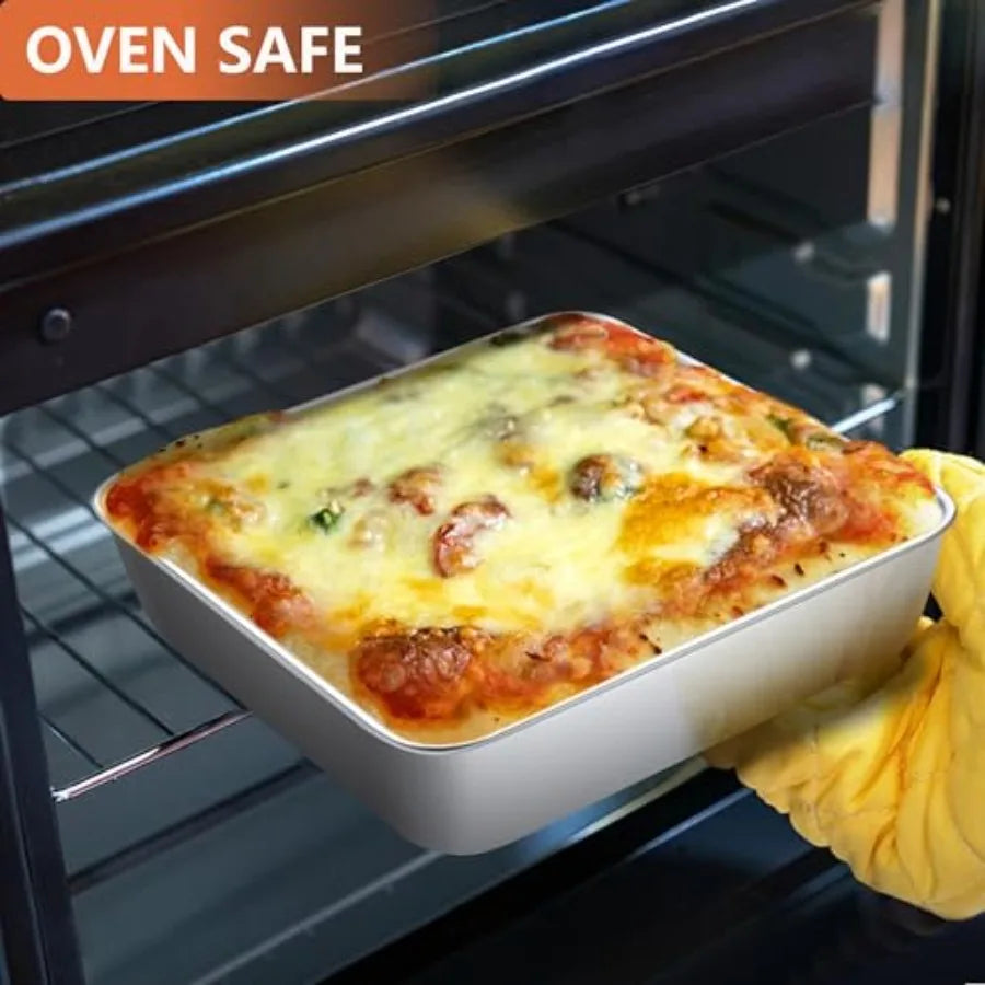 Pack x Inch Square Baking Cake Pan Stainless Steel Brownie Bread Cake Molds Square Bakeware for Lasagna Pie Oven and Dishwasher