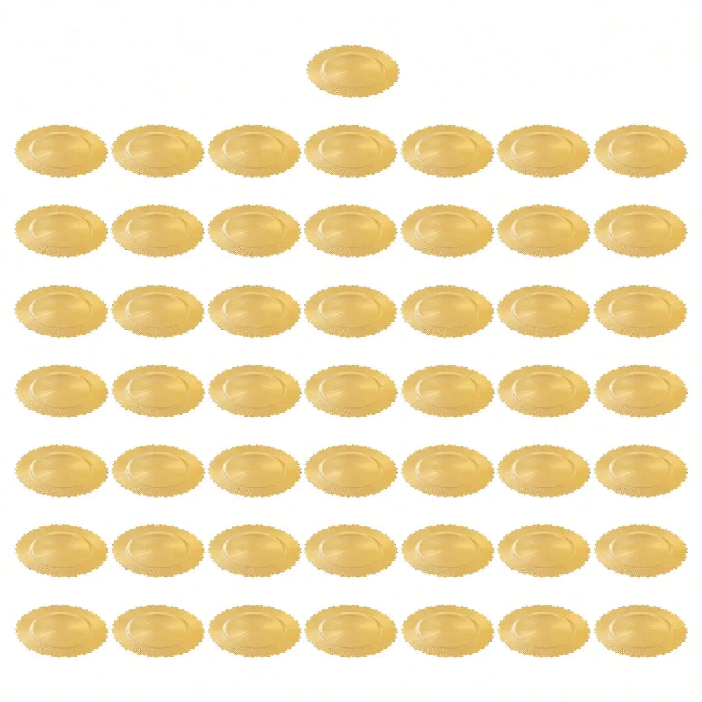 50pcs PP Charger Plates Set Round Charger Plates for Wedding Party Baby Shower Birthday Party Table Decor&Holiday Dining Setting