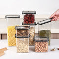 5Pcs Sets Sealed Jar Food Storage Box Transparent Plastic Kitchen Organizer Multigrain Tank Stackable Dried Sealed Storage Jars