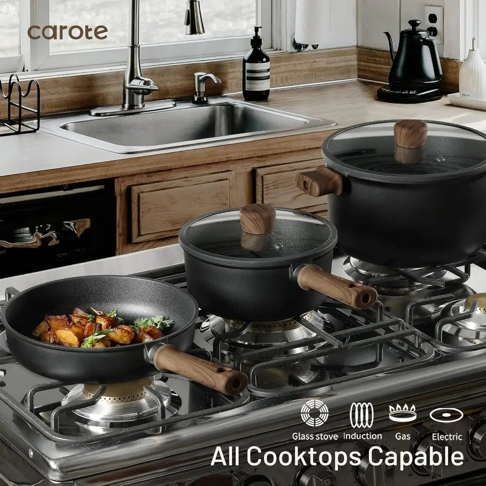 16-Piece Nonstick Cookware Set with Induction-Ready Pots and Pans