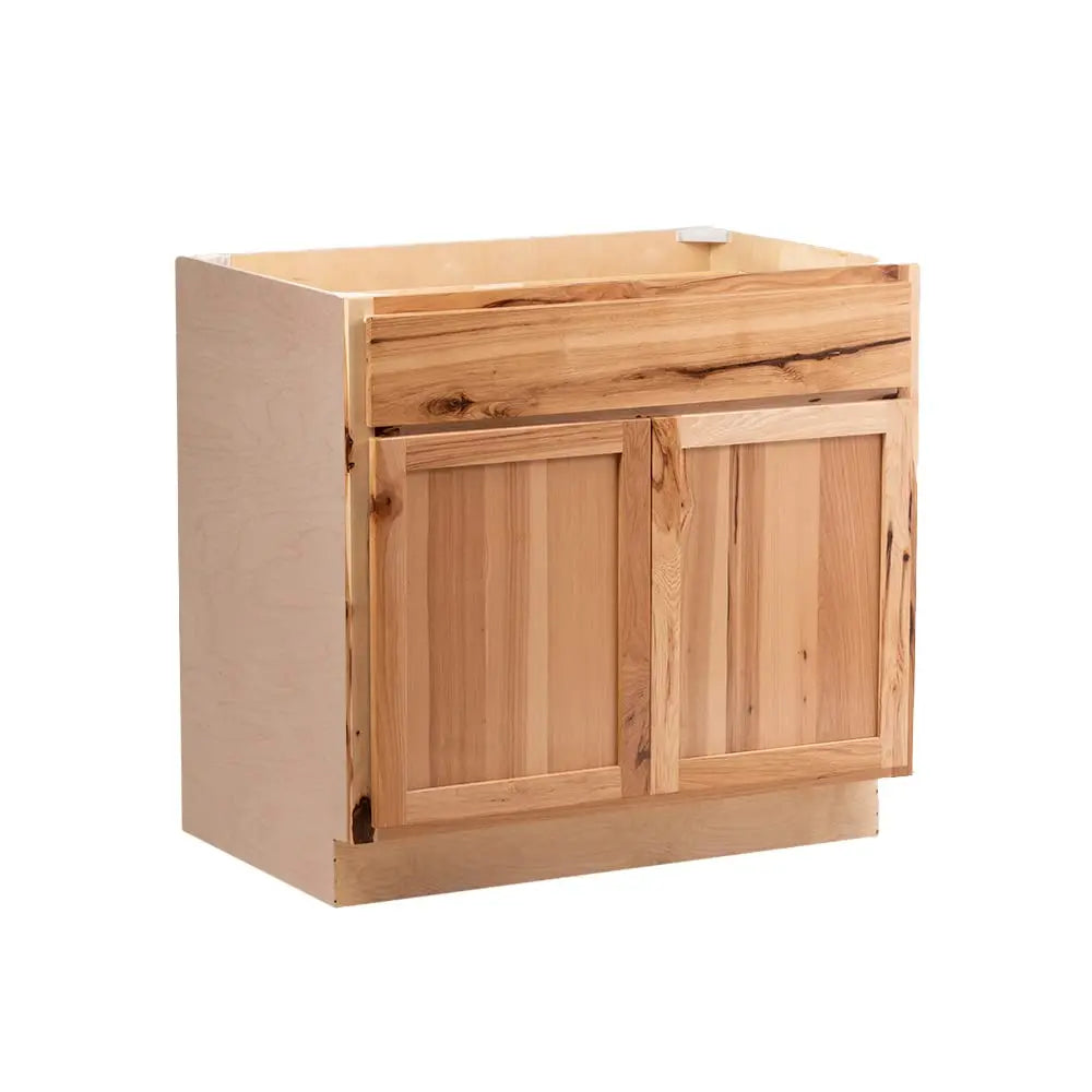 Base Kitchen Cabinets - Shaker Style  Made in America (Rustic Hickory, 36" Wx34.5 Hx24 D