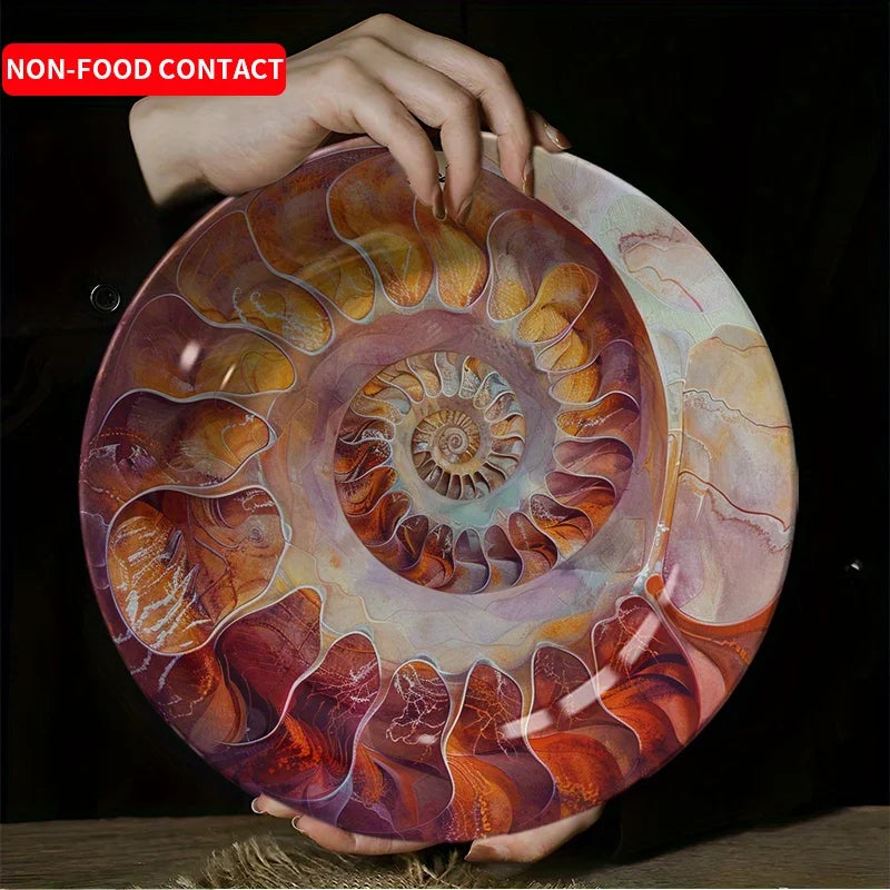 1pc Exquisite Shell Pattern Ceramic Decorative Plate Home Decor Living Room Tabletop Display Non-Food Contact Art DishFor home,