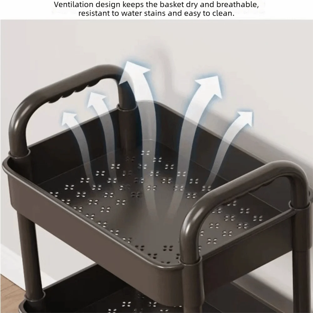 Convenient Snack Storage Rack Large Capacity Removable Mobile Trolley Storage Rack Home Organize Plastic
