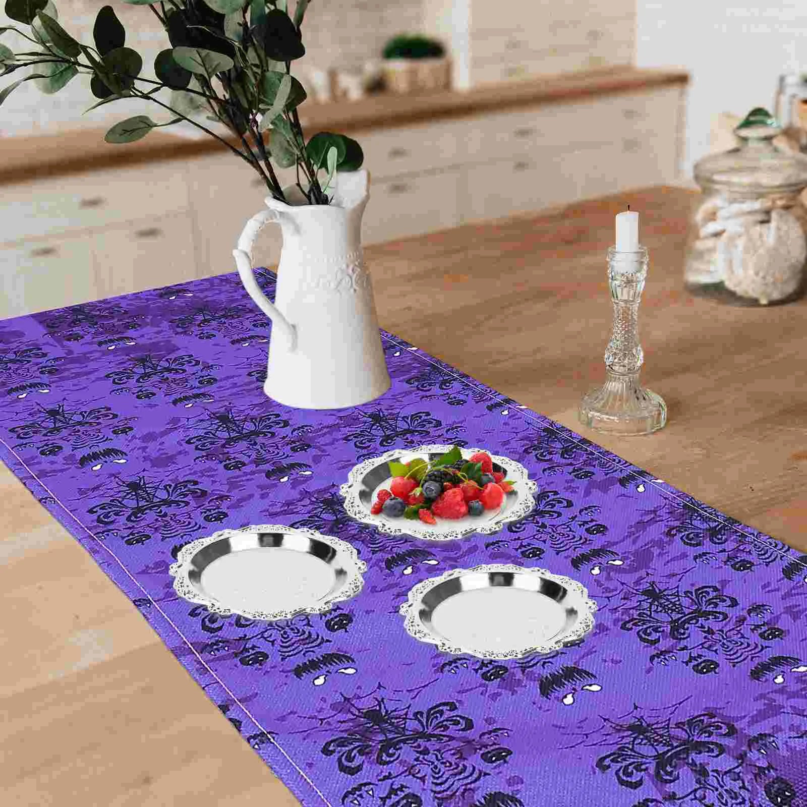6 Pcs Dried Fruit Plate Serving Gold Platters And Serving Trays Platter Food Snack Chips and Dip Dish for Parties