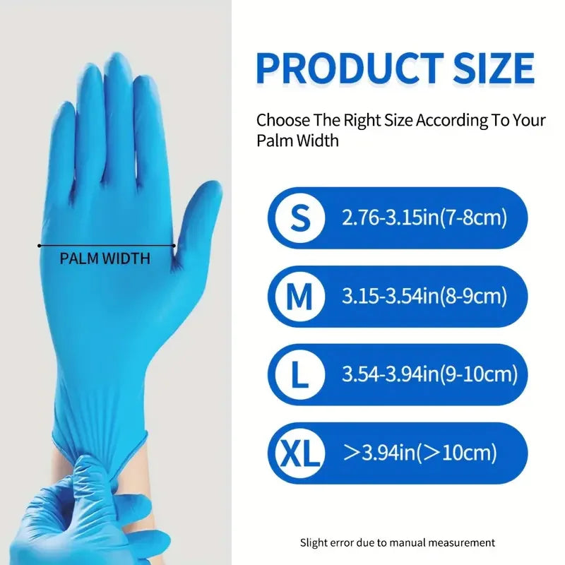 Bathroom Cleaning Essentials Kit: 100PCS Disposable Nitrile Gloves, Handheld Spray Squeegee with Water Tank & PVC Waterproof Storage Caddy, Complete Set for Glass Mirror and Kitchen Sink
