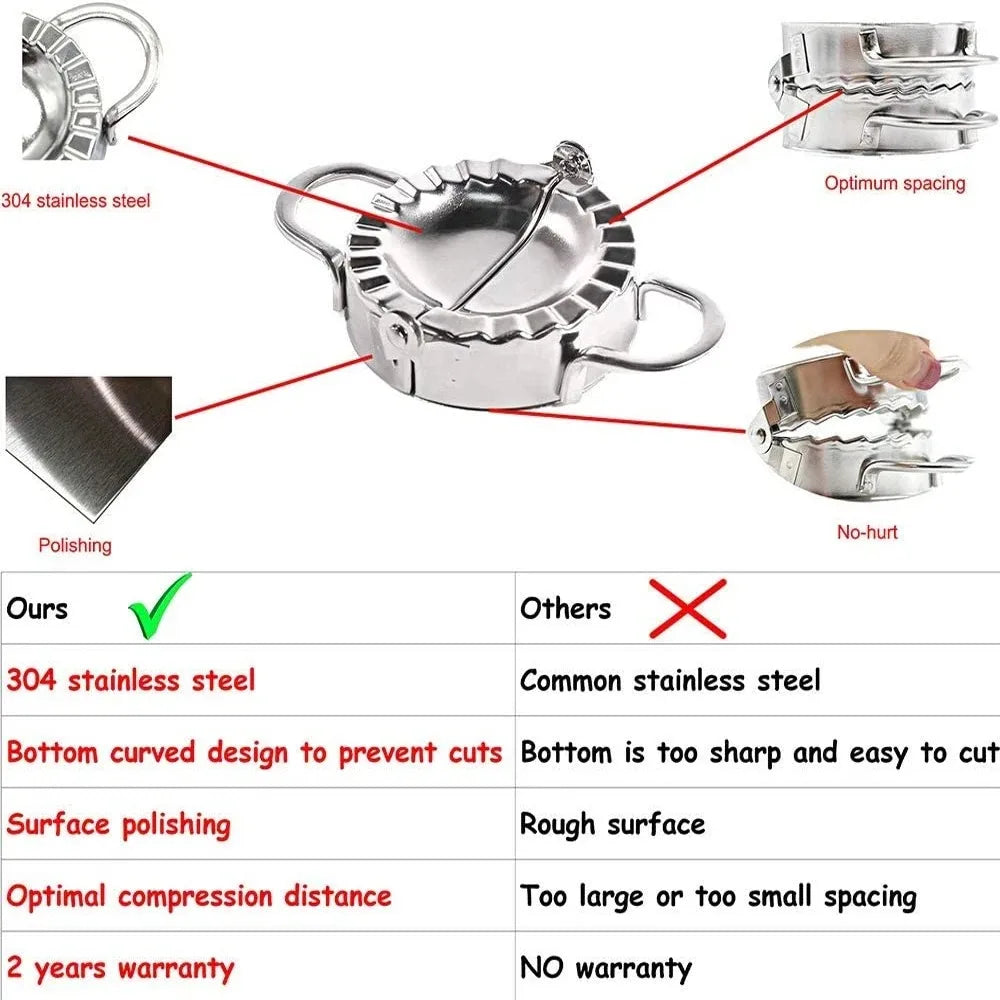 Stainless Steel Dumpling Maker Set – Easy Dumpling Wrapper & Ravioli Press Mold