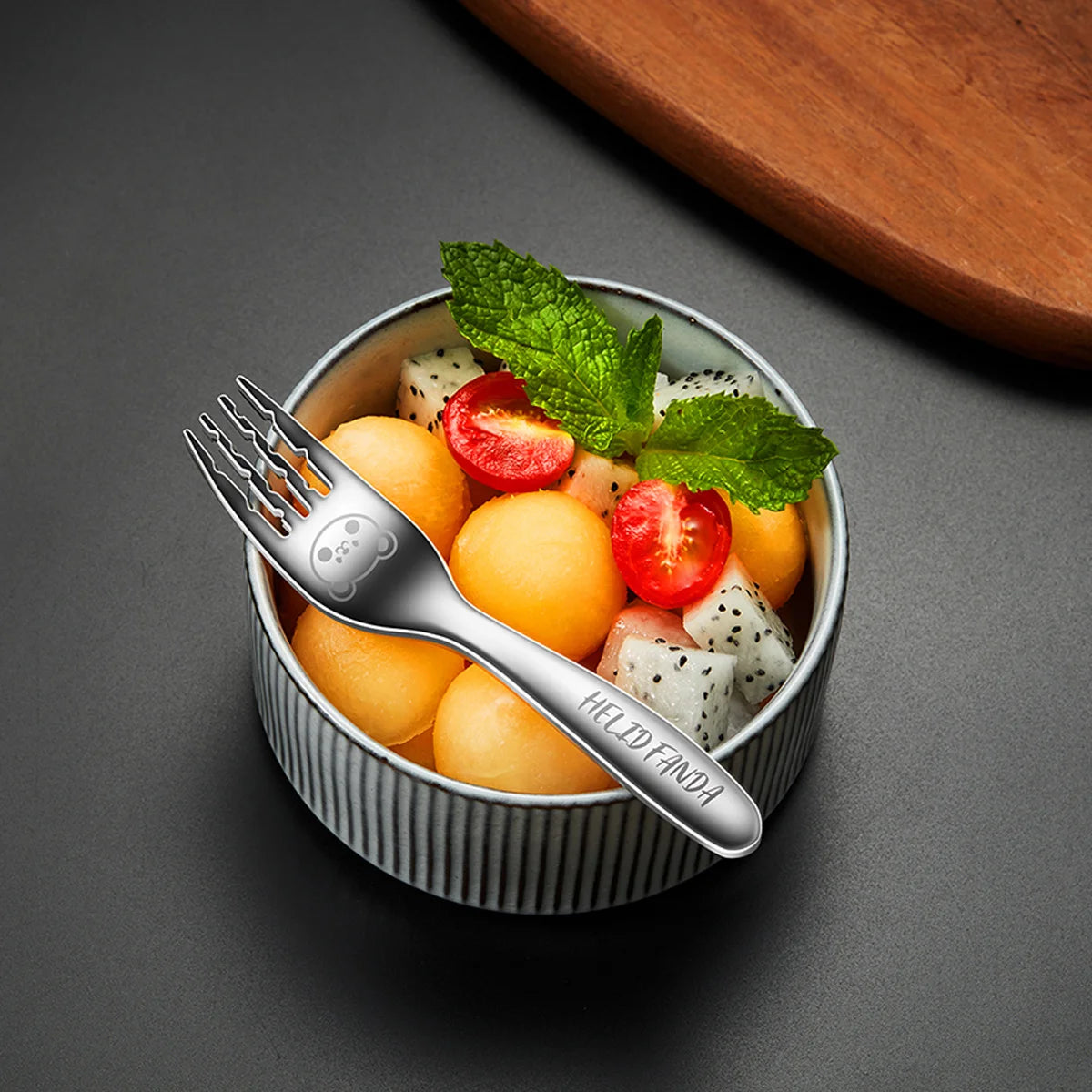 WORTHBUY 316 Stainless Steel Dinnerware Sets With Plastic Storage Box Portable Children Fork Spoon Kitchen Cute Mini Kid Cutlery