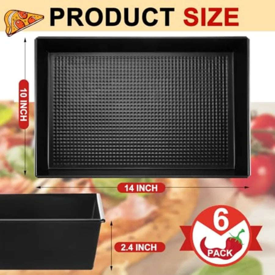 Pcs Detroit Style Pizza Pan Non Stick Rectangle Deep Pizza Pans Pre Seasoned Carbon Steel Sicilian Style Pan Dish Bakeware Kitc