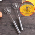 Stainless Steel Semi-Automatic Whisk, Stainless Steel Egg Whisk Hand Push Rotary Blender, Versatile Hand Push Mixer Stirrer Tool