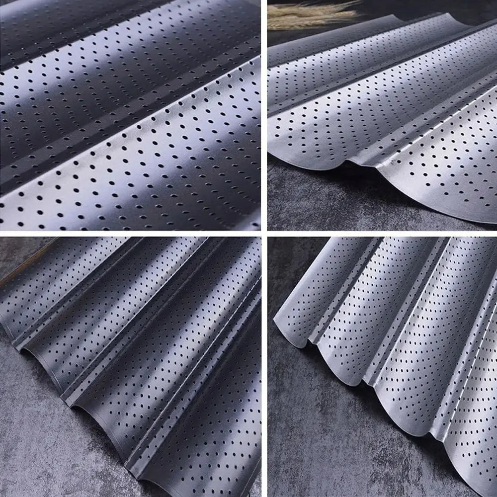 2/4 Grooves Baguette Not Stick Baking Tray Waves Bakeware Baguette Mold French Bread Toast Baking Tool