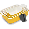 Ceramic Bakeware Set Casserole Baking Dish Ceramic 3 Piece Rectangular Yellow