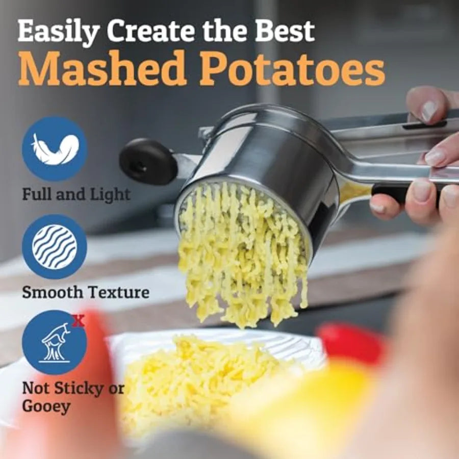 PriorityChef Large 15oz Potato Ricer, Heavy Duty Stainless Steel Potato Masher and Ricer Kitchen Tool, Press and Mash Kitchen G