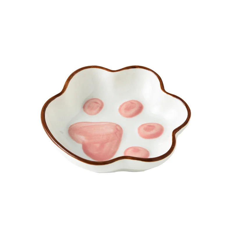 Cat Claw Flavor Dish Cute Ins Cartoon Creative Dish Home Seasoning Ceramic Small Dish Desktop Atmosphere Decorative Dish
