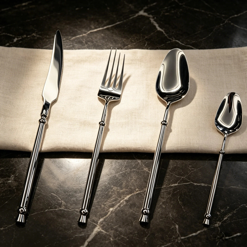 Mirror Silver 304 Stainless Steel Flatware, Retro Twisted Handle Cutlery Set, Luxury Tableware For Wedding Hotel Home Dinner