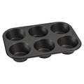 6 Cup Jumbo Muffin Pan, Non-Stick Bakeware,3.4 inch Diameter Cups,Gray,Carbon Steel