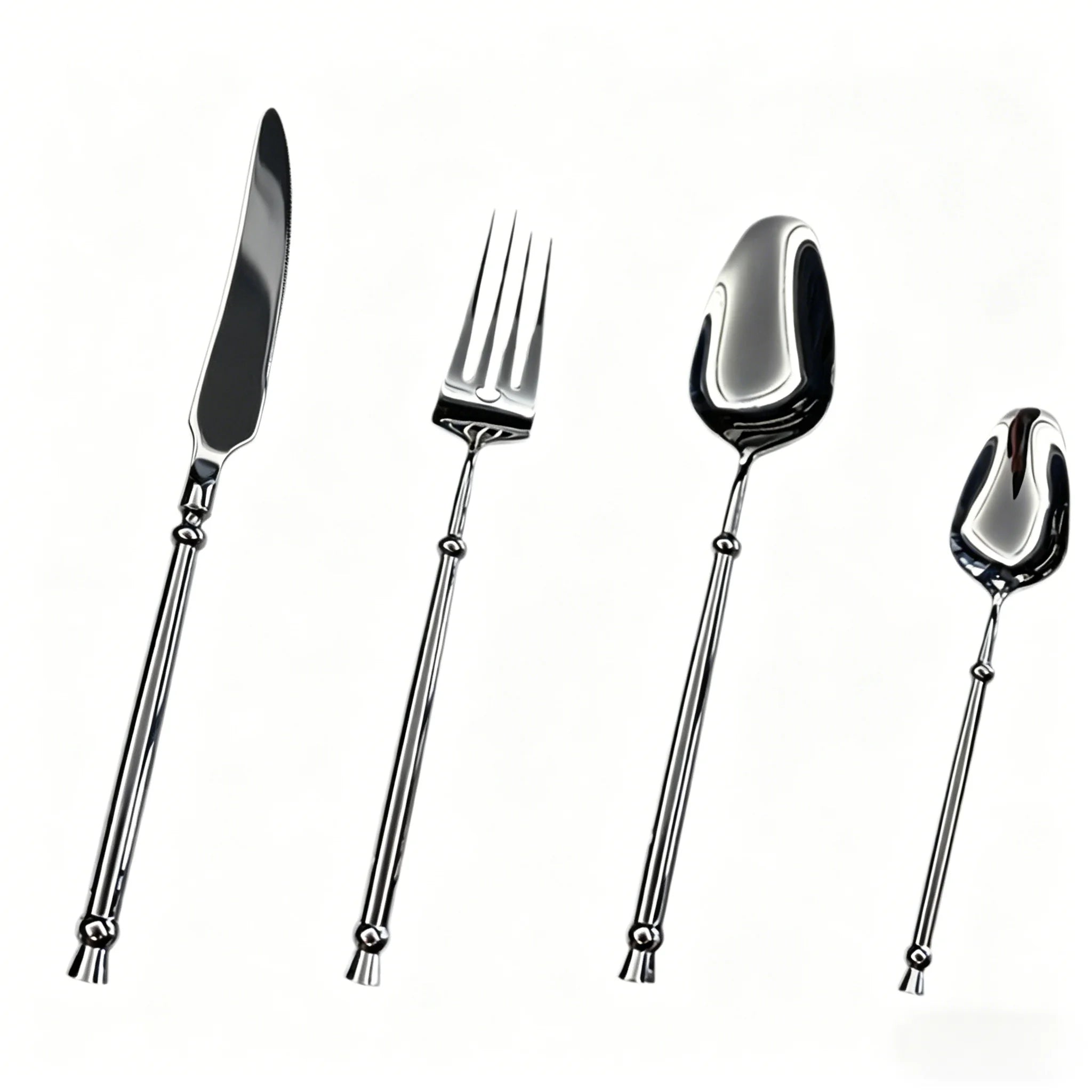 Mirror Silver 304 Stainless Steel Flatware, Retro Twisted Handle Cutlery Set, Luxury Tableware For Wedding Hotel Home Dinner