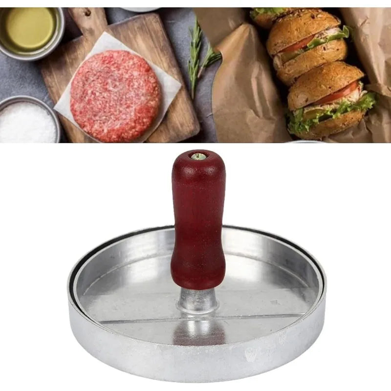 1PC Non-Stick Burger Press Patty Maker Metal Hamburger Mold for Beef Cheese Veggie Burger Making Suitable for BBQ Grill Cooking