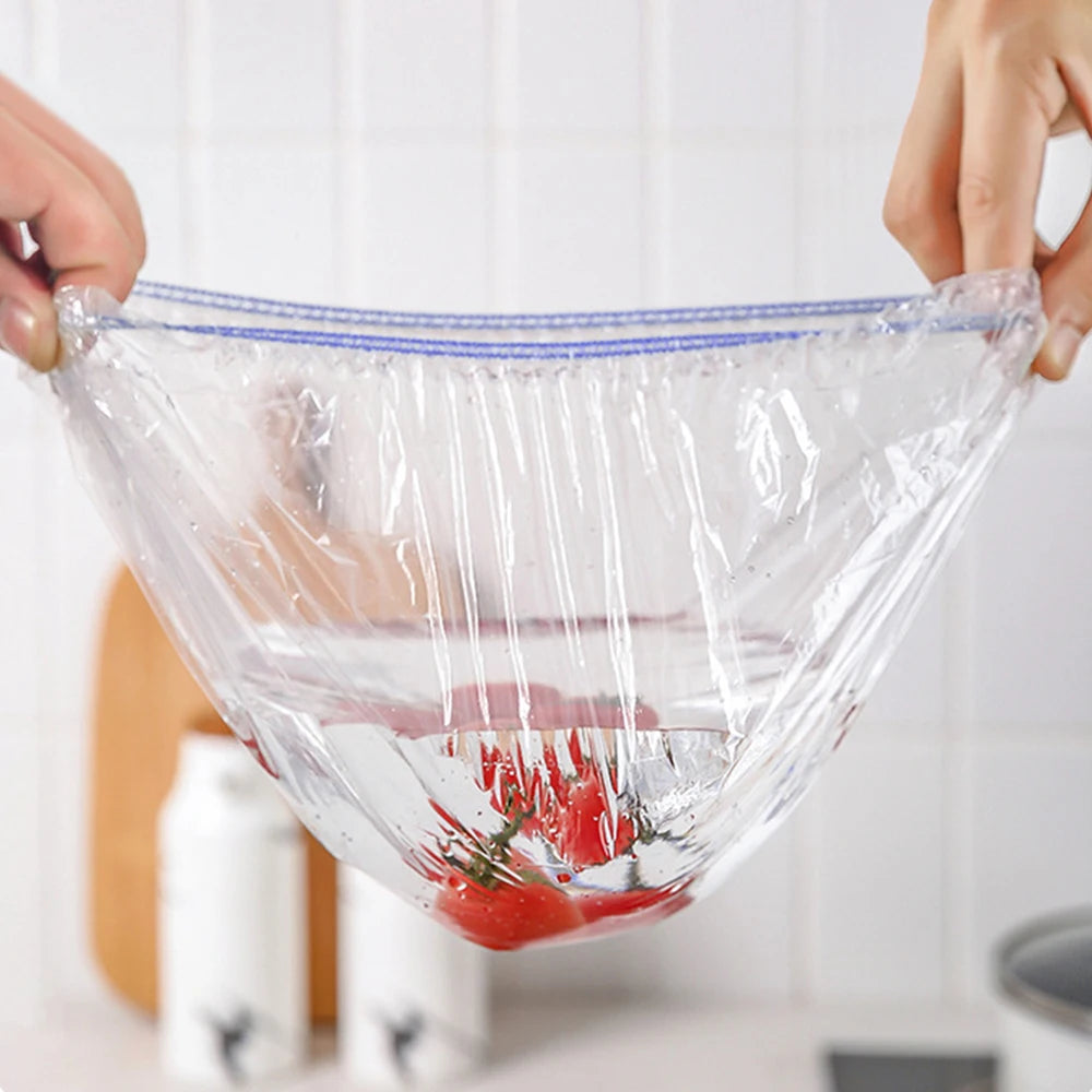 Disposable Food Cover Colorful Elastic Wrap Food Covers Plastic Fresh-keeping Lid Plate Kitchen Nylon Packaging Bags Storage Bag