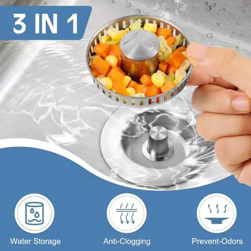 1PC Kitchen Sink Drain Strainer Sink Stopper Food Waste Catcher Plug with Filter Basket for Home Kitchen Sink