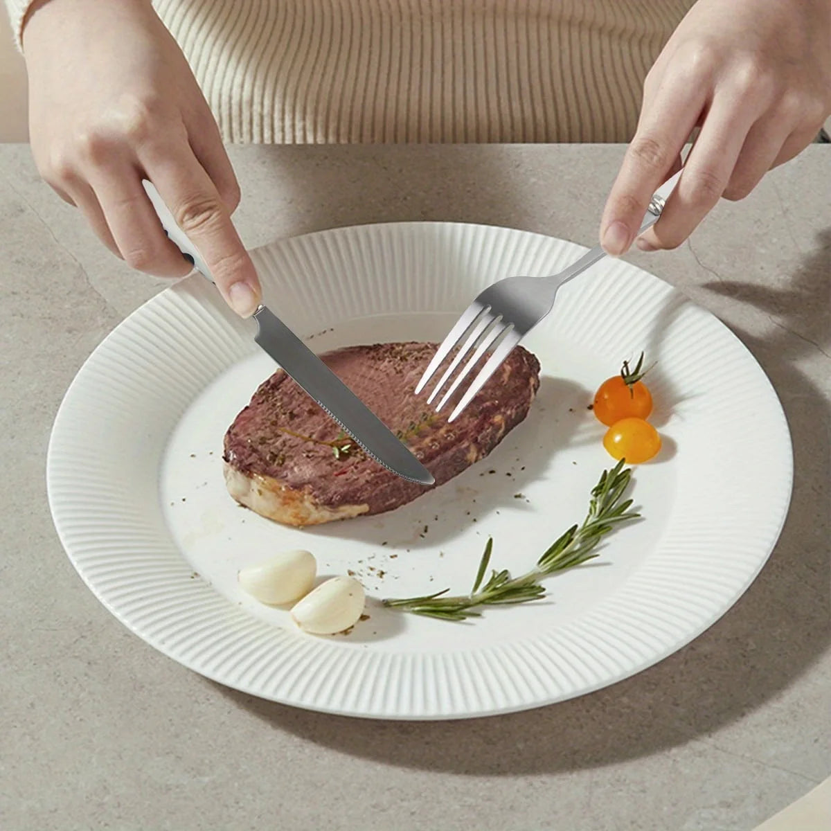 3-piece Stainless Steel Tableware Set, Set of Knife, Fork, Coffee Spoon Tableware, Portable Travel Three Piece Set of Tableware