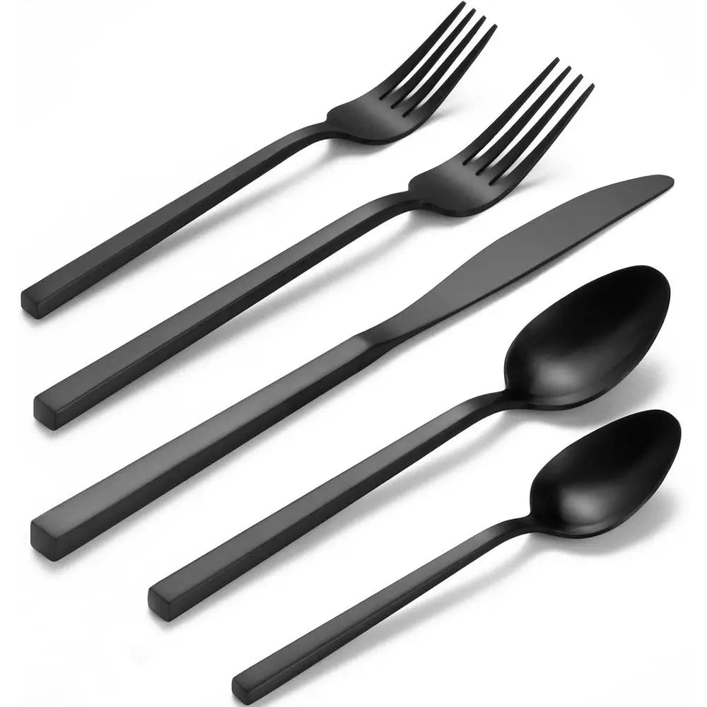 20-Piece Matte Satin Stainless Steel Silverware Set, Service for 4, Dishwasher Safe