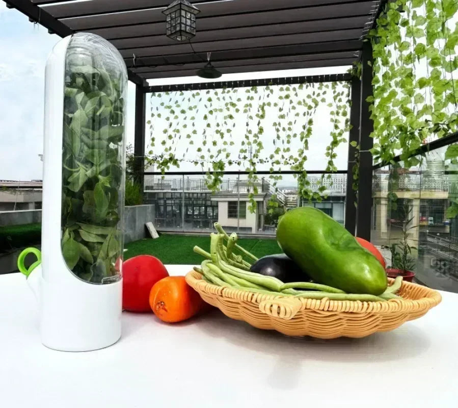 Refrigerator Herb Crisper Saver Container Vegetable Preserving Bottle Home Storage Fresh Kitchens Accessories Kitchen Organizers