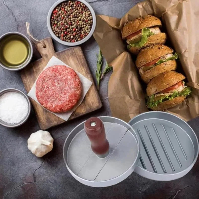 1PC Non-Stick Burger Press Patty Maker Metal Hamburger Mold for Beef Cheese Veggie Burger Making Suitable for BBQ Grill Cooking