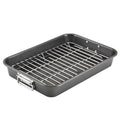 Bakeware Nonstick Steel Roaster with Flat Rack, 11-Inch x 15-Inch