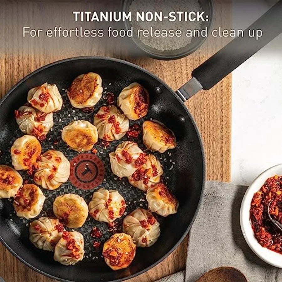 Ultimate Hard Anodized Nonstick Fry Pan Set 2 12 Inch Oven Broiler Safe 400F Cookware Pots and Pans Set Non Stick Kitchen Fryin