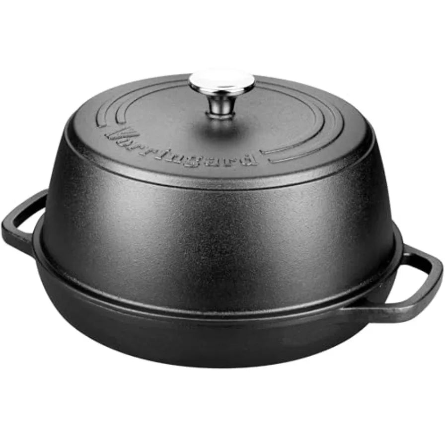 Cast Iron Dutch Oven Pot with Lid for Bread Baking - include Sourdough Bread Baking Supplies like Banneton Bread Proofing Baske