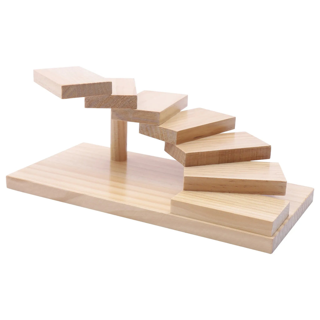 Wooden 7-Step Staircase Sushi Rack Tabletop Serving Tray Display Stand Cake Snacks Organizer for Party Restaurant
