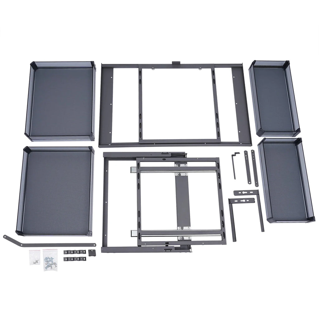 2Tier 14" Blind Corner Cabinet Pull Out with 4 Detachable Shelves Universal Mount Right or Left Corner Kitchen Cabinet Organizer