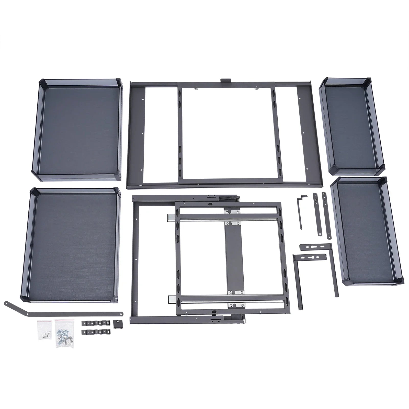 2Tier 14" Blind Corner Cabinet Pull Out with 4 Detachable Shelves Universal Mount Right or Left Corner Kitchen Cabinet Organizer