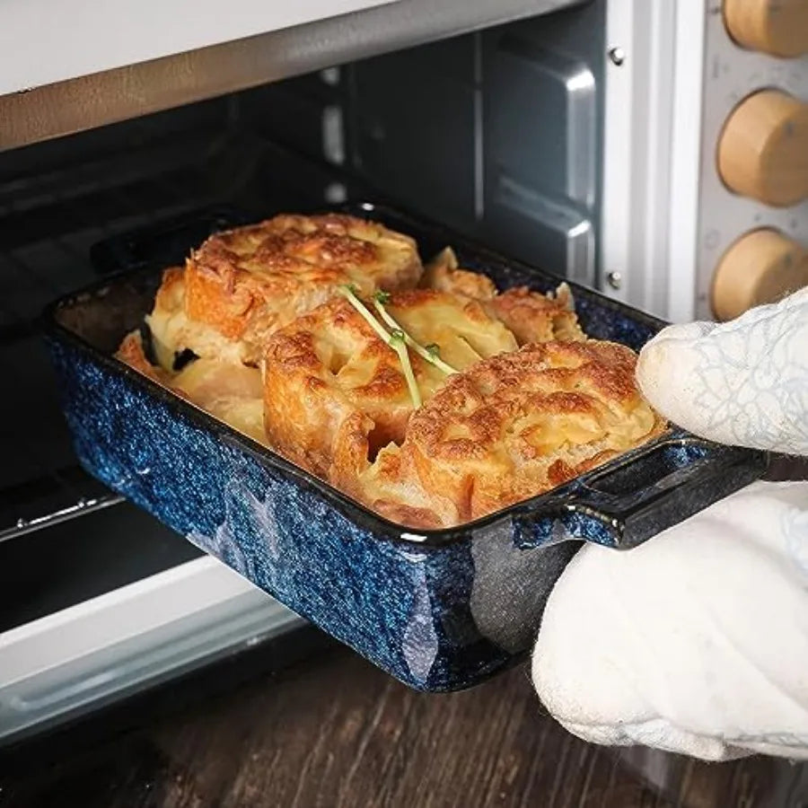 Ceramic Bakeware Set, Porcelain Rectangular Lasagna Pans Casserole Dish Set for Baking, Cooking, Kitchen, Cake Dinner, Banquet