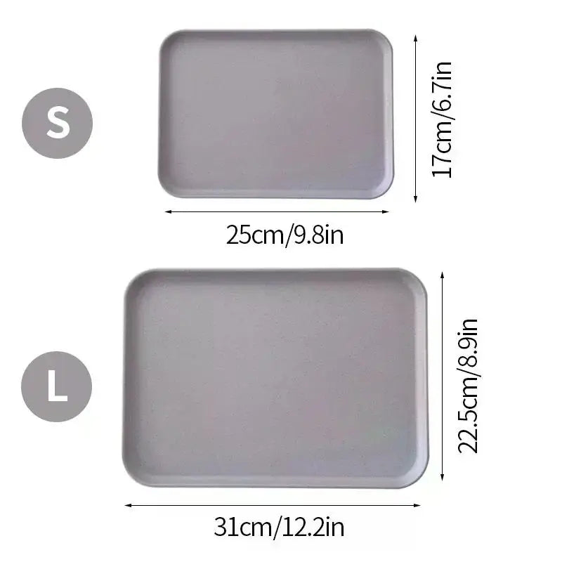 Square Dessert Fruit Plate Wheat Straw Pad Salad Tray Breakfast Trays Desktop Storage Sundries Organizer Rectangle Food Plate트레이