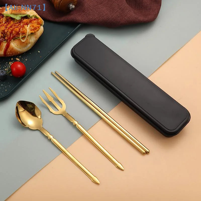 Stainless Steel Cutlery Sets Western Chopsticks Forks And Spoons Hotel Dinner Table Service French Wedding Decoration【NN71】