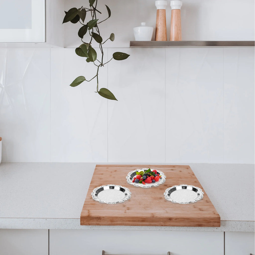 6 Pcs Dried Fruit Plate Serving Gold Platters And Serving Trays Platter Food Snack Chips and Dip Dish for Parties