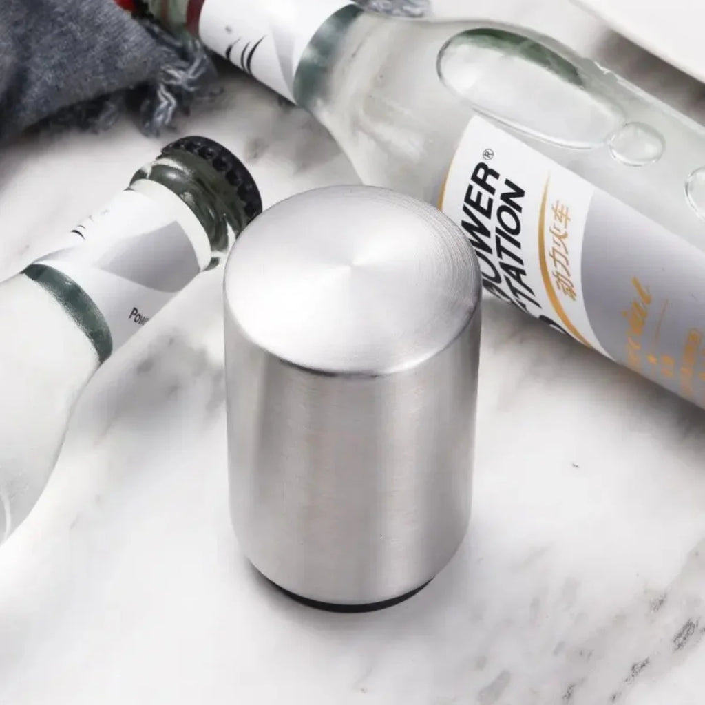 Stainless Steel Automatic Beer Bottle Opener, Push-Down Magnetic Cap Opener for Home, Bar, Party