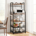 Kitchen Bakers Rack Microwave Oven Stand with 2 Large Wire Basket Industrial Coffee Bar Station