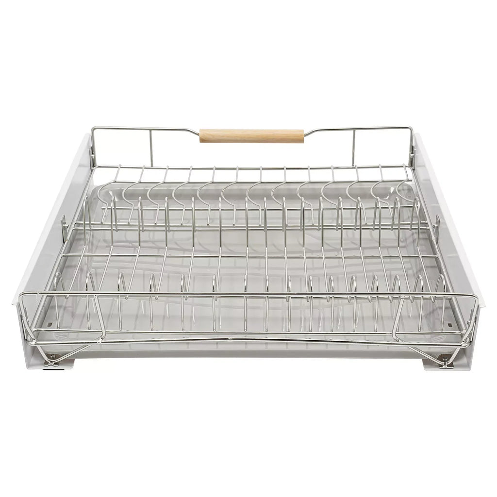 Modern Pull Out Dish Drainer Drawer Bottom-Mounted Slide Out Storage Shelf for Kitchen Cabinets, Under the Sink, Closets