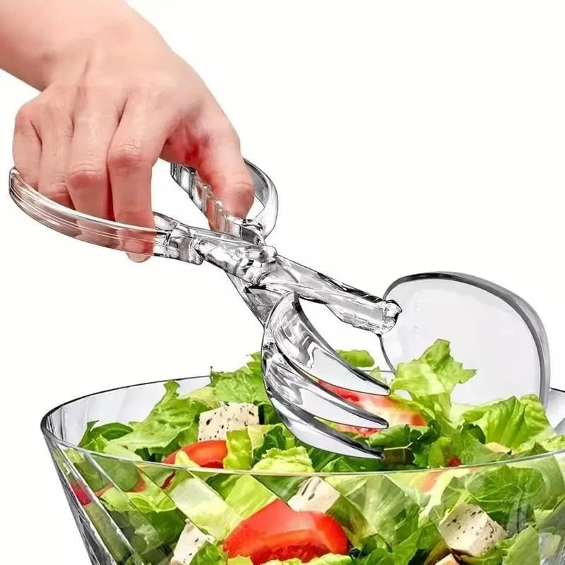 1pcs Plastic Salad Scissor Tongs,Clear Utensils for Chef Cooking with Detachable Design,Clear Utensils for Chef Cooking,Reusable Food Tongs for Chefs Cookings,Kitchen,Buffet and Party