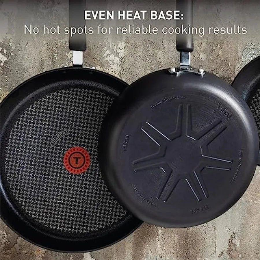 Ultimate Hard Anodized Nonstick Fry Pan Set 2 12 Inch Oven Broiler Safe 400F Cookware Pots and Pans Set Non Stick Kitchen Fryin