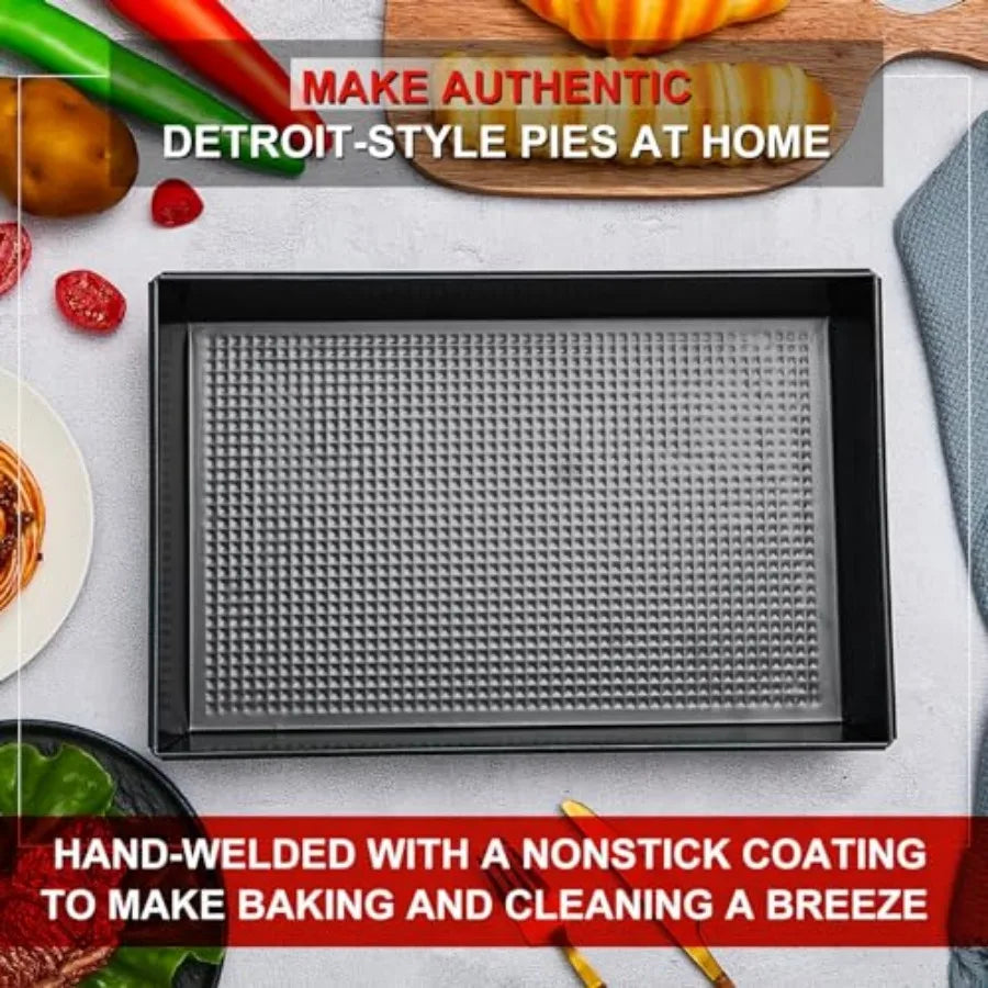 Pcs Detroit Style Pizza Pan Non Stick Rectangle Deep Pizza Pans Pre Seasoned Carbon Steel Sicilian Style Pan Dish Bakeware Kitc