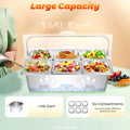 Countertop Food Container 6 Pans Condiment Dispenser Salad Dressing Appetizer Spice Fruit Cold Serving Buffet Tray