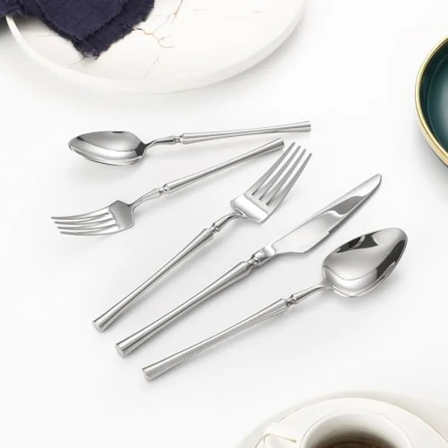 ware Set 30 Pcs Flatware Set 18/10 Stainless Steel Utensils Set Forks and Spoons ware Set Mirror Finish Cutlery Set For Restaur