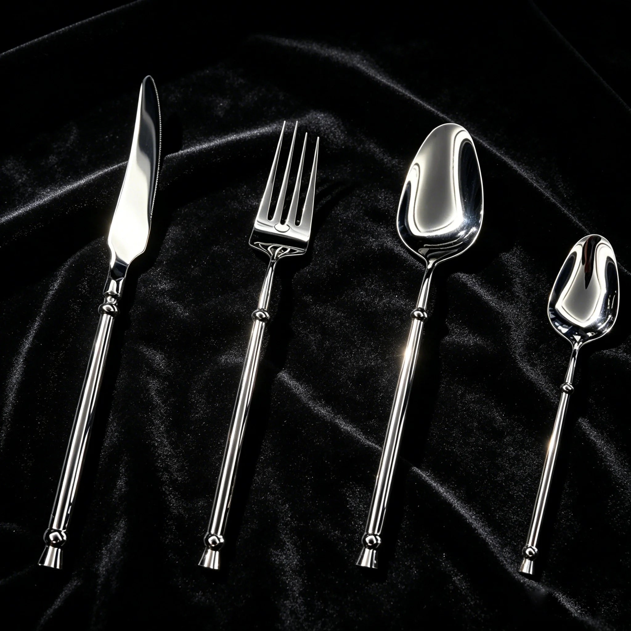 Mirror Silver 304 Stainless Steel Flatware, Retro Twisted Handle Cutlery Set, Luxury Tableware For Wedding Hotel Home Dinner