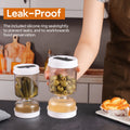 New Olive and Pickle Strainer Jar, Olive Container Hourglass Jar with Strainer Flip Pickle Container for Airtight Food Storage