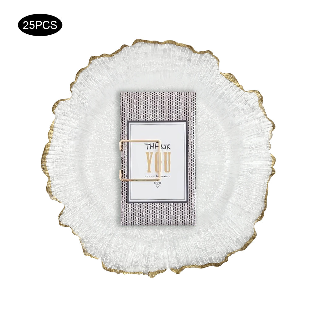 NEW 25 Pieces Clear Charger Plates, Table Charger Plates, Dinner Charger Plate for Banquets, Weddings, Bridal Showers